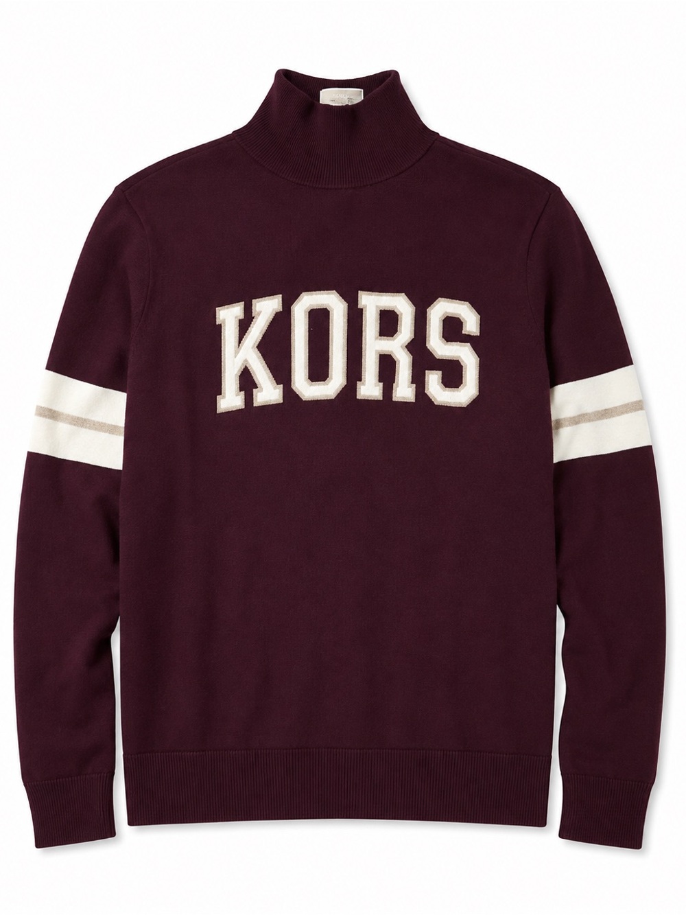 Michael Kors Men's Maroon Mock-Turtleneck Sweater with KORS Logo